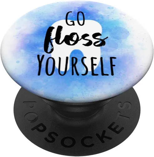 Go hilo dental higiénico dentista RDH sonrisa dientes PopSockets agarre y soporte para teléfonos y tabletas, Negro