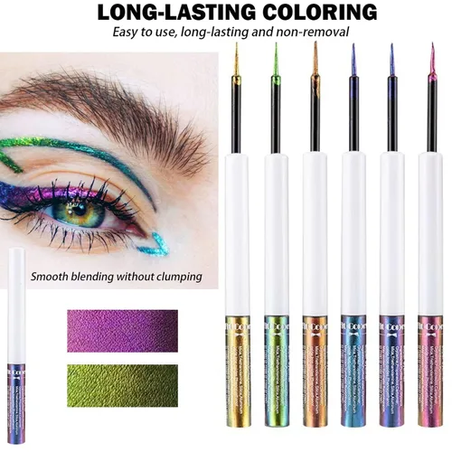 Miniatura 5 de 6 colores Chameleon Liquid Eyeshadow Metallic Glitter Shimmer Eye Shadow Set de Sombras de Ojos Multicromo de larga duración Impermeable Set