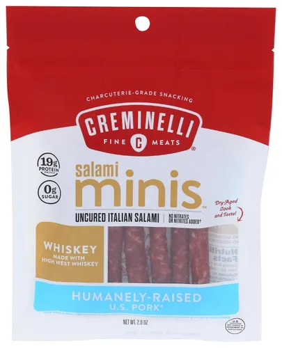 Miniatura 18 de Creminelli - Colaciones pequeñas de salami original con fabricación a conciencia en los Estados Unidos Es amigable con cerdo, keto y paleo. Cuenta