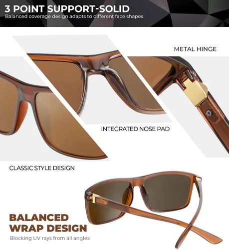 Miniatura 4 de KALIYADI Lentes de sol polarizados para hombres y mujeres, lentes de sol polarizados con protección UV para conducir, pescar y jugar golf
