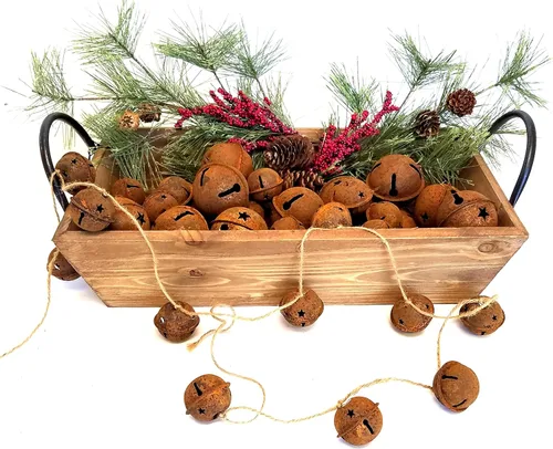Miniatura 3 de Campanas de hierro envejecido con recortes en forma de estrella para Navidad, decoración de manualidades en el hogar