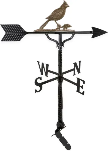 Miniatura 8 de Montague Metal Products Veleta de 32 pulgadas con adorno cardenal negro satinado
