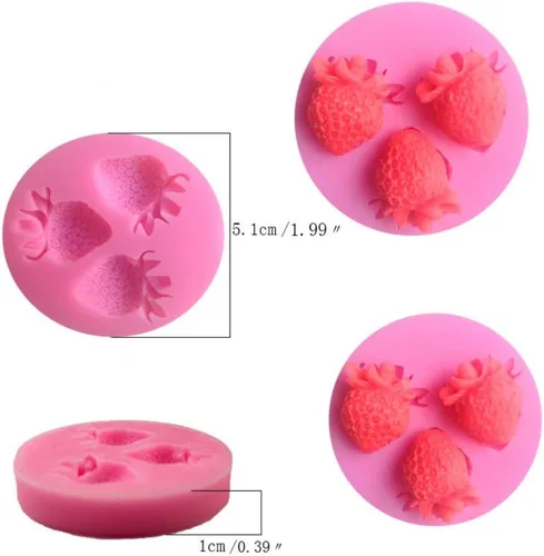 Miniatura 5 de Molde de silicona con forma de frutas de piña, lichi, fresa, 3D, para poner bricolaje, pastel de gelatina, caramelo, fondant, chocolates