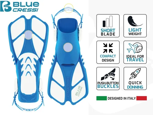 Miniatura 5 de Cressi Youth Snorkel Set for Kids Ages 3 to 8 - Short Adjustable Fins, Silicone Mask, Dry Snorkel - Mini Bonete Pro Dry Set