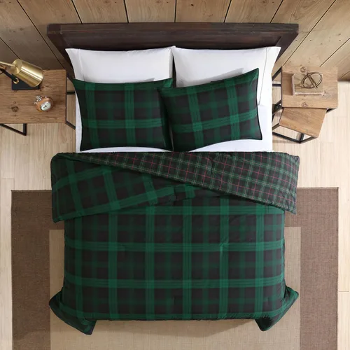 Miniatura 2 de Eddie Bauer - Juego de funda de edredón tamaño Queen, ropa de cama reversible de algodón con fundas a juego, juego de ropa de cama a cuadros