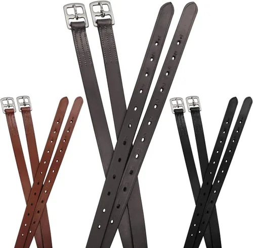 Miniatura 7 de Cueros de estribo de cuero suave con herrajes de acero inoxidable, estos cueros de 1 pulgada de ancho vienen con una garantía de un año. - Par