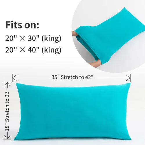 Miniatura 145 de Juego de 2 fundas de almohada pequeñas de punto Jersey Knit para viajes o niños pequeños de 12 x 16 pulgadas, 13 x 18 o 14 x 20 pulgadas, sobre