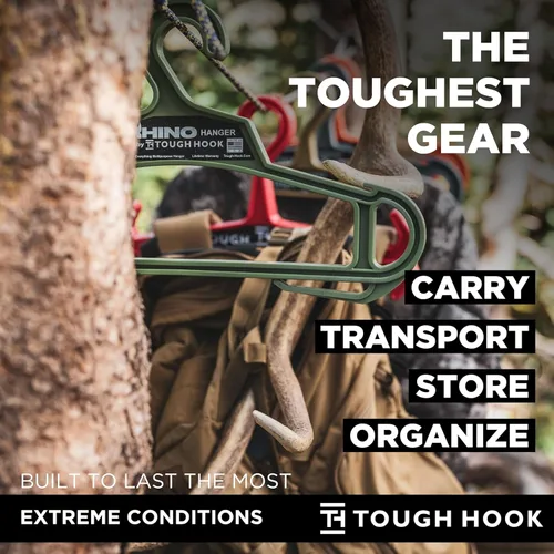 Miniatura 8 de Rhino Tough Hook - Perchas resistentes para ropa, fabricadas en Estados Unidos, de grado militar, para armadura corporal, capacidad de 200 libras