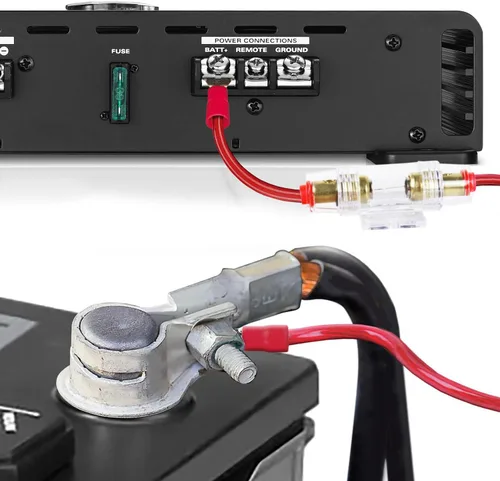 Miniatura 3 de HBU Kit de cableado de amplificador de calibre 8, kit completo de instalación de amplificador de audio de automóvil de 8 AWG de alta corriente