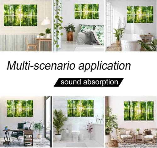 Miniatura 4 de YPY Paneles acústicos para paredes: 8 unidades de 48 x 32 pulgadas, paneles acústicos decorativos para amortiguar el sonido, tratamiento absorbente