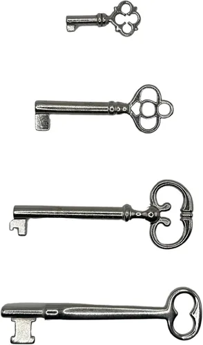 Miniatura 6 de Juego de llaves de esqueleto pequeño, funciona solo con orificios de cerradura de 1/2 pulgada, llaves vintage genéricas de barril hueco para muebles