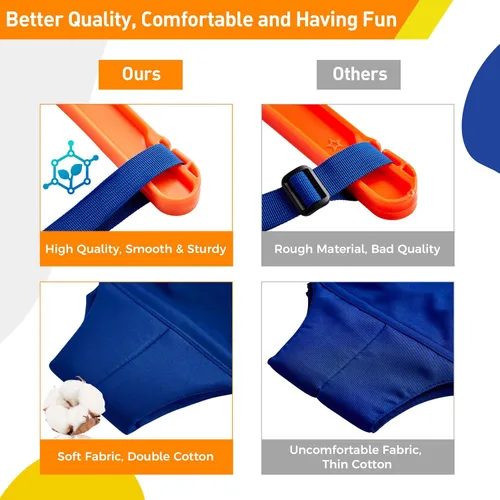 Miniatura 4 de FUNLIO Jersey de bebé con gancho de techo para 6 a 24 meses, puente de puerta de bebé para jugar en interiores y exteriores, puerta de puente azul