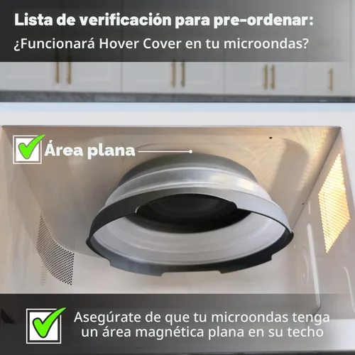 Miniatura 3 de Hover Cover Cubierta magnética para microondas contra salpicaduras con alto poder, agarre magnético más fuerte, tapa de 12 pulgadas plegable libre