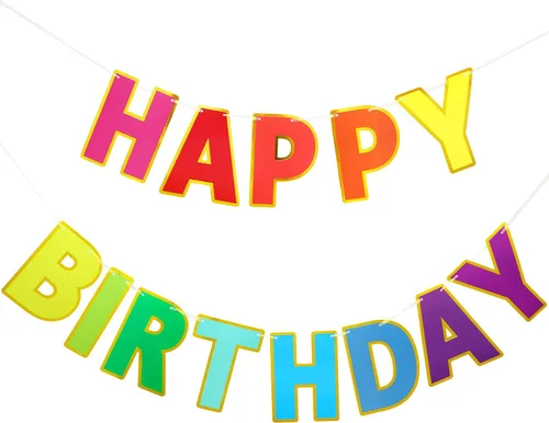 Miniatura 13 de Pancarta de Feliz Cumpleaños con Purpurina Negra - 9 pies Pre-Ensartada Sin Bricolaje Cartel de Fondo para Fiestas, Adultos, Niños, Mujeres