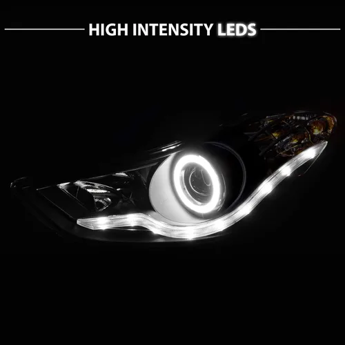 Miniatura 6 de AmeriLite Xtreme Juego de Faros Delanteros Halógenos con Proyector LED Halo Para Hyundai Elantra Sedan Coupe 2011-2013 - Lado del Pasajero