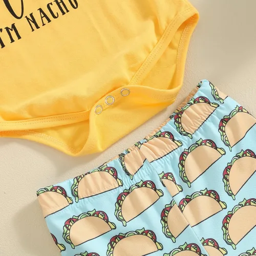 Miniatura 119 de Sejardin Ropa de verano para bebé y niña, recién nacida, manga corta, con letras, mameluco elástico con diadema