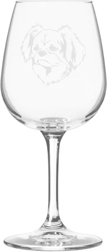 Miniatura 384 de Copa de vino de 12.75 onzas con diseño de perro grabado