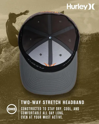 Miniatura 17 de Hurley Gorra de béisbol para hombre - Flexfit - Gorras de béisbol ajustadas para hombre (tamaños: S-XL)