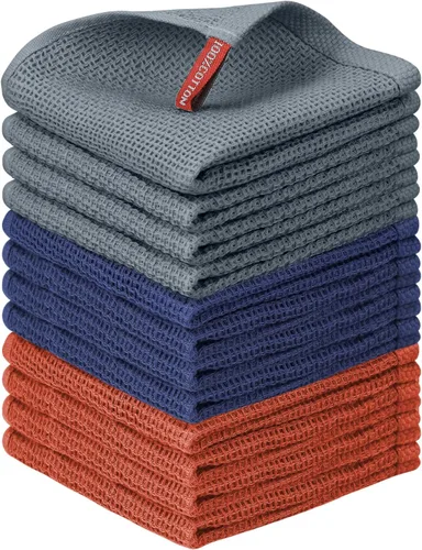 Miniatura 78 de Nialnant - Toalla de cocina 100% algodón, tejido gofre, suave, absorbente y de secado rápido, toallas para secar platos, trapos de limpieza - Multi