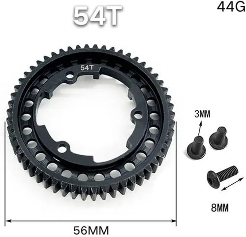 Miniatura 7 de Acero 54T Engranaje recto 6449 para TRAXS 1/5 X-maX 6S 8S 1/7 XO-1 1/10 E-Revo 2.0 VXL MAXX RC Actualizaciones de piezas - (Color: Negro)