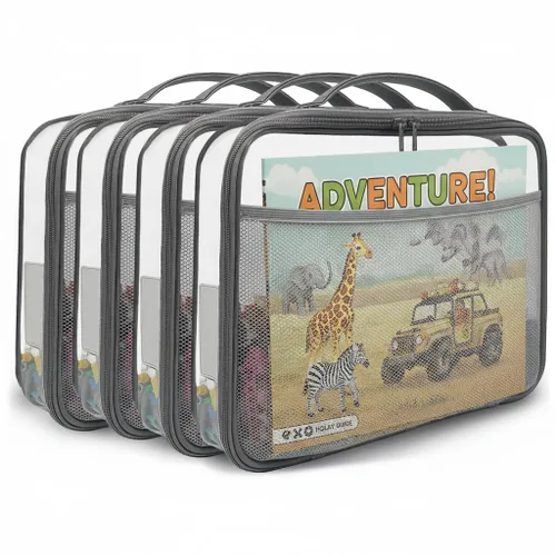 Miniatura 16 de holay Juego de 4 Paquetes de Bloques de PVC con Cremallera, Juguete, Arcilla, Estuche Organizador de Almacenamiento de Juegos de Mesa