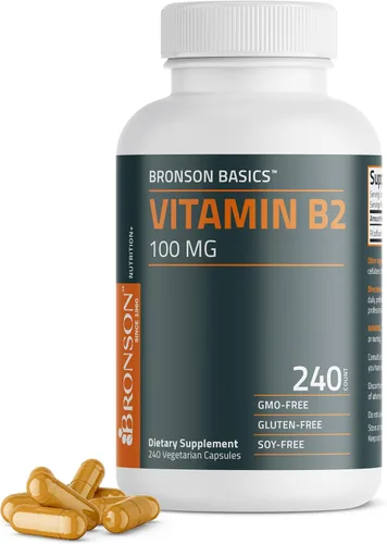 Miniatura 9 de Bronson Vitamina B2 100 mg sin OMG, 120 cápsulas vegetarianas