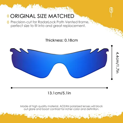 Miniatura 8 de Lentes de repuesto ANSI Z87.1 para gafas de sol Oakley RadarLock Path ventiladas - HI-DEF fotocromático