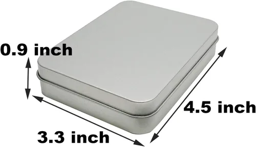 Miniatura 2 de Hulless Juego de 6 contenedores de metal con bisagras, mini contenedor de almacenamiento pequeño portátil con tapa para almacenamiento en el hogar