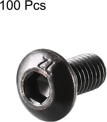 Miniatura 3 de uxcell M3x6mm - Tornillo hexagonal con cabeza de botón de rosca, 100