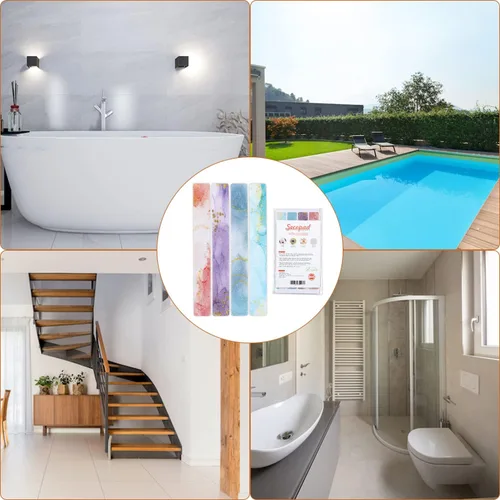 Miniatura 6 de Secopad Tiras de ducha antideslizantes coloridas, 24 unidades, tiras adhesivas para bañera, ducha, escaleras, escaleras
