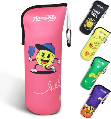 Soporte para pelotas de pickleball – 1 bolsa de almacenamiento para pelotas, bolsa de tenis portátil con gancho para valla, soporte de botella de