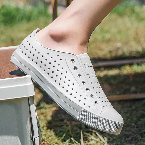 Miniatura 5 de FLIOZY Zuecos de jardín impermeables para hombres y mujeres, zapatos ligeros y transpirables de EVA sin cordones, cómodos y antideslizantes, calzado