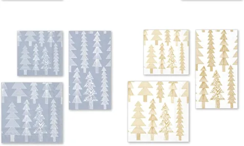 Miniatura 3 de IHR Ideal Home Range Servilletas de cena Marimekko toallas de mano desechables de papel de 3 capas, 8.5 x 4.5 pulgadas, Kuusikossa (blanco/dorado)