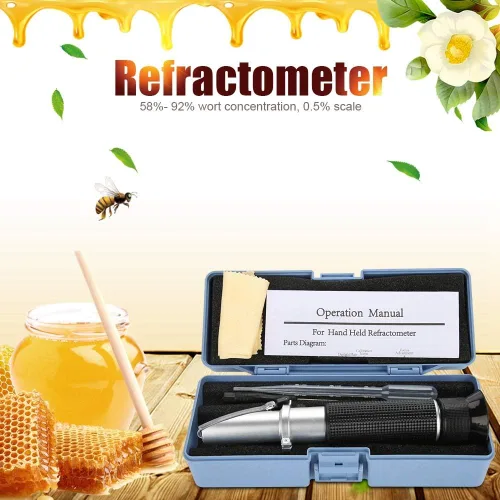 Miniatura 2 de Refractómetro con ATC, refractómetro de 58 a 92% de mosto específico de gravedad de cerveza exprimidor de frutas de vino hidrómetro de prueba