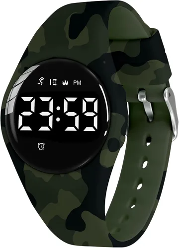 Miniatura 76 de Relojes para niños y niñas, reloj deportivo digital con contador de pasos, podómetro, alarma de vibración, sin aplicación, impermeable, rastreador