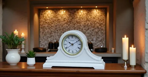 Miniatura 2 de Relojes de Repisa, Funcionan con Baterías, Reloj de Mesa de Madera Silencioso con Campanadas Westminster a Cada Hora, Reloj de Repisa de Madera