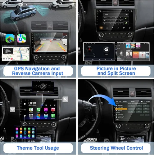 Miniatura 4 de Radio de coche Android para Honda Accord 7ª 2003 2004 2005 2006 2007, estéreo de coche integrado Carplay y Android Auto, con navegación GPS, WiFi
