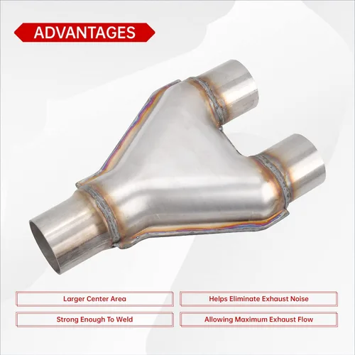 Miniatura 6 de Tubo en Y de acero inoxidable T409 de 3 pulgadas de diámetro interior individual a 2 pulgadas de diámetro interior dual, conector adaptador