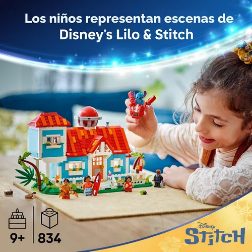 Miniatura 2 de LEGO Disney Lilo y Stitch Casa de Playa - Set de Construcción para Niños, Niñas y Niños, Edades 9+ - Incluye 5 Minifiguras - Idea de Regalo