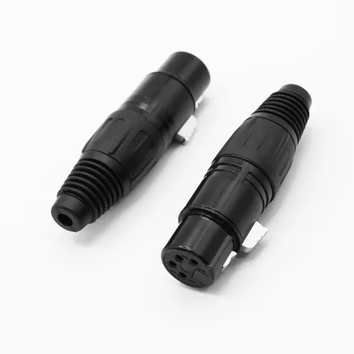 Miniatura 5 de Conector de cable XLR de 4 pines XLR de 4 pines, conector hembra de conector de micrófono, conector de cable de micrófono, conector de audio, negro
