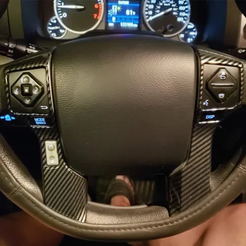 Miniatura 4 de Tocatus Cubierta del volante para Toyota 4Runner SUV Tacoma Tundra 2014-2022, fibra de carbono ABS, 2 unidades (5 agujeros)