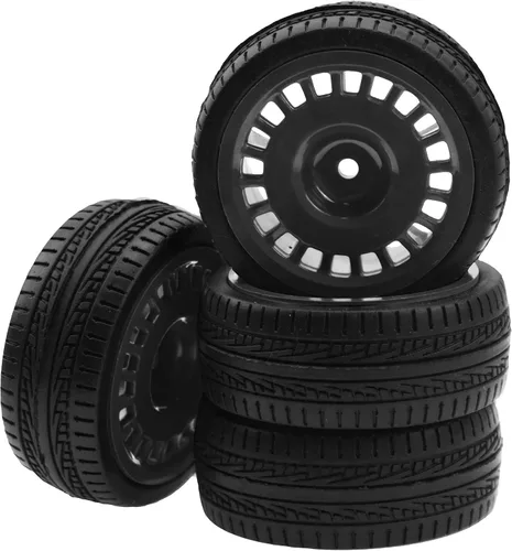 Miniatura 3 de Diámetro exterior de 2.756 in de goma y llantas de nailon de 0.472 pulgadas compatibles con Tamiya HPI Kyosho HSP 1/10 1/12 On-Road Touring Car