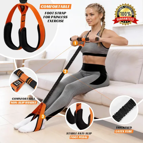 Miniatura 5 de KUTIZE Multifunction Pedal Resistance Band with Handle, Upgraded Exercise Equipment with Soft Foot Pedal for Sit Up & Full-Body Home Gym Workouts