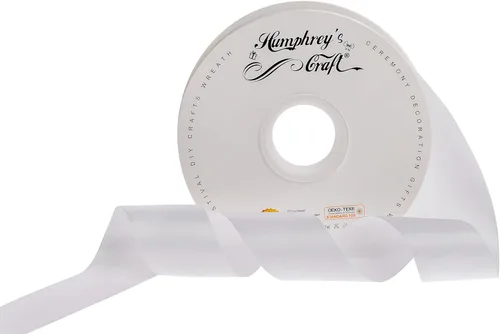 Miniatura 14 de Humphrey's Craft Cinta de satén negra de doble cara de 1 pulgada, 50 yardas, variedad de colores para manualidades, envoltura de regalos, lazos
