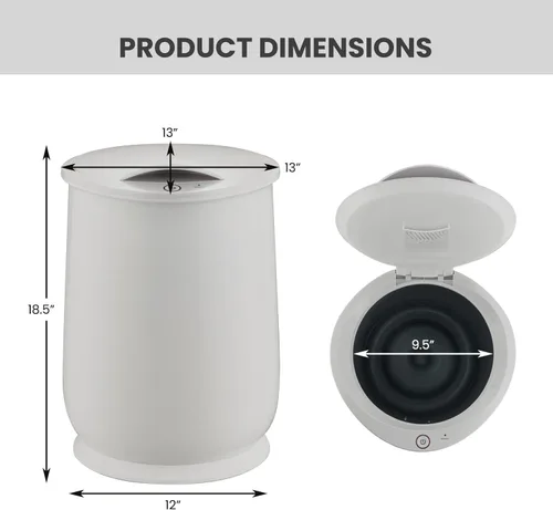 Miniatura 7 de Giantex Cubo calentador de toallas para baño, calentador portátil de toallas calientes de spa, tapa abatible, soporte para fragancia, apagado