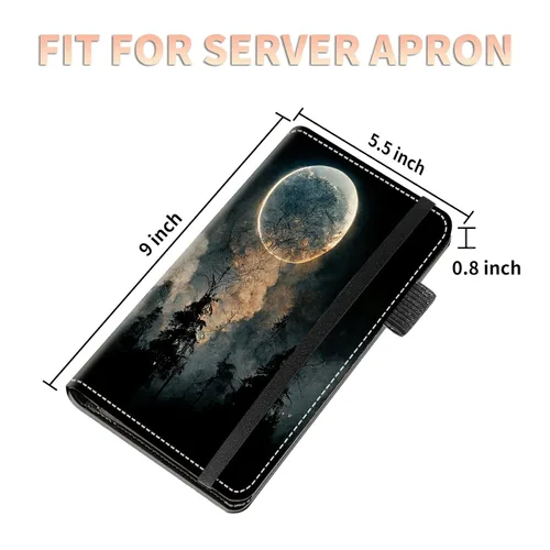 Miniatura 2 de Libretas de alto volumen para camareros, libro de servidor Forest Moon con 2 bolsillos expandibles de 9 x 5, libro de mesera lindo con bolsillo