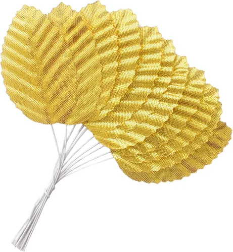 Miniatura 10 de Hojas verdes artificiales de seda, falsas hojas de una sola hoja para manualidades, álbumes de recortes, arreglos florales, hogar, cocina, boda