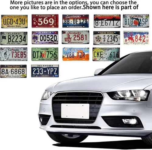 Miniatura 4 de Placa de matrícula de Wyoming de aluminio, placa decorativa de automóvil novedosa, placas de matrícula de 12"x6" para el frente del automóvil, placa