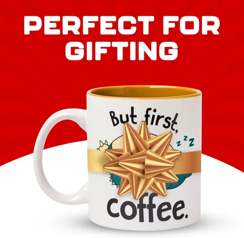 Miniatura 6 de Silver Buffalo Pokemon Snorlax But First Coffee - Taza de cerámica, 20 onzas