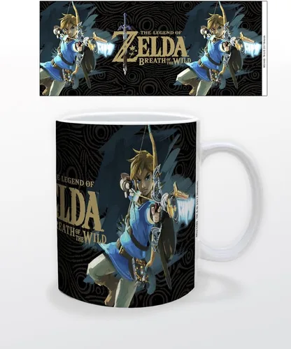 Pyramid America - Zelda - Breath of the Wild - Taza Game Over de 11 oz. - Taza de cerámica única para bebedores de café, cacao y té - Resistente a